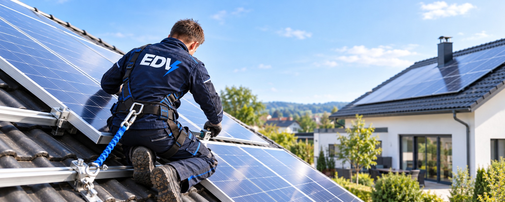 Rodinný dům s fotovoltaickými panely na střeše